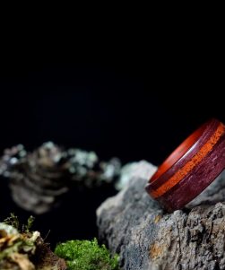 Drevený prsteň - Amaranth Padauk Jaspis