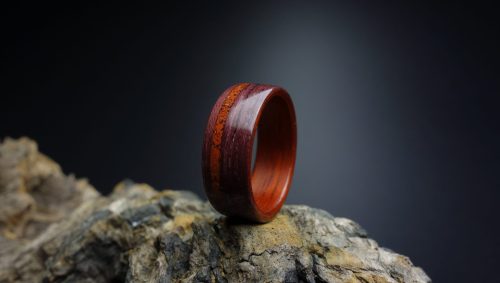 Drevený prsteň - Amaranth Padauk Jaspis